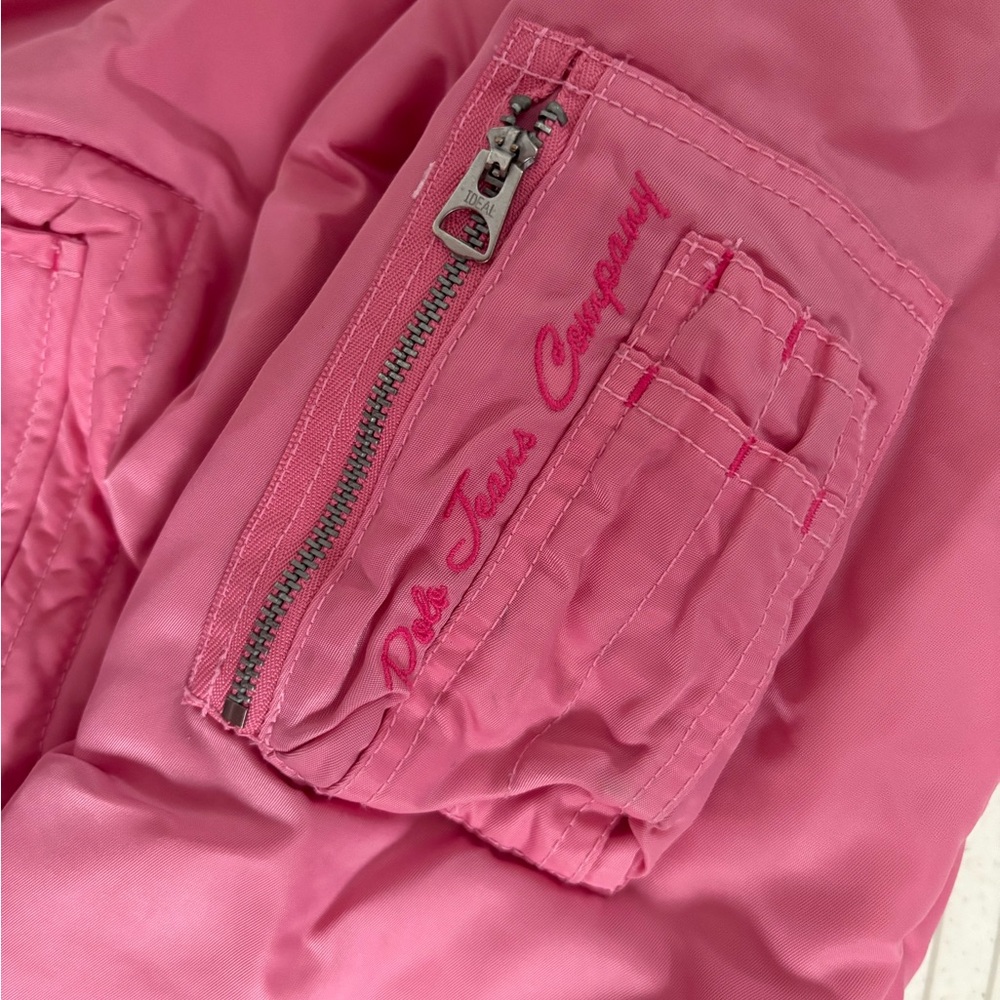 Polo by Ralph Lauren Pink Bomber Jacket with Brown Faux-Fur Collar - Picture 2 of 4